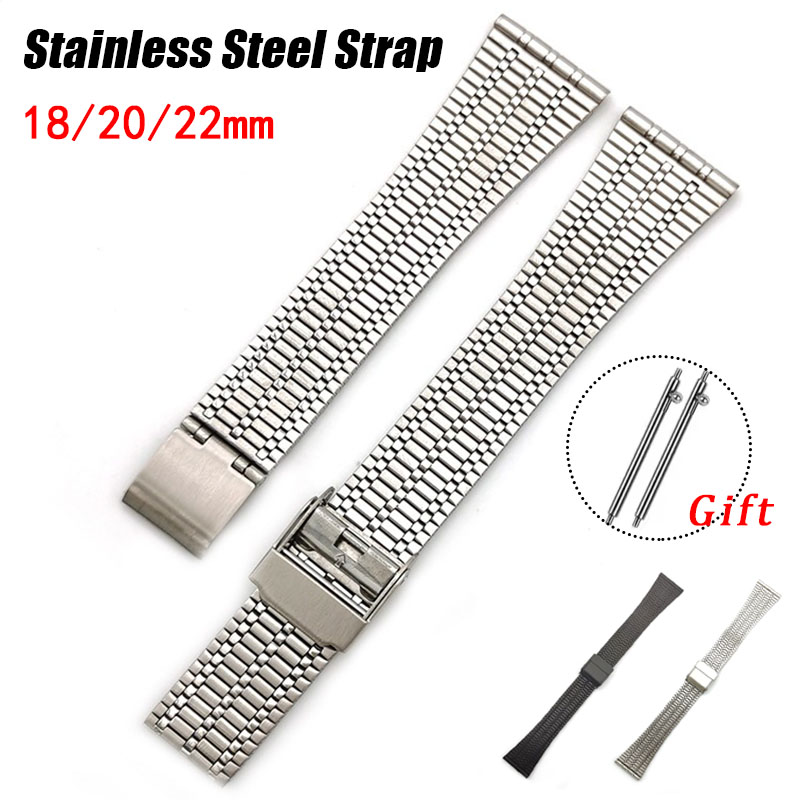 Suede Strap Watch - Stainless Steel Strap 18mm 20mm 22mm