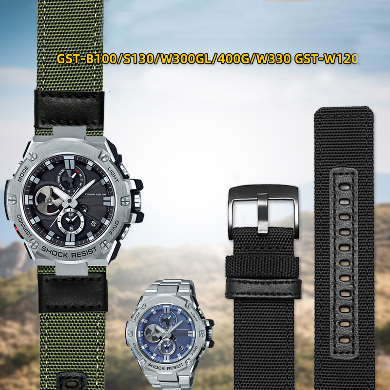 Leather Watch Band Men - Nylon Canvas Leather Watchband For G-shock